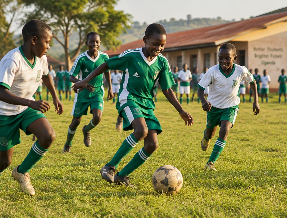 Learners playing football